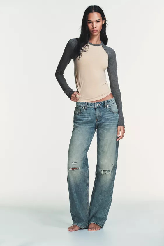 TRF LOW RISE WIDE LEG JEANS | Zara US