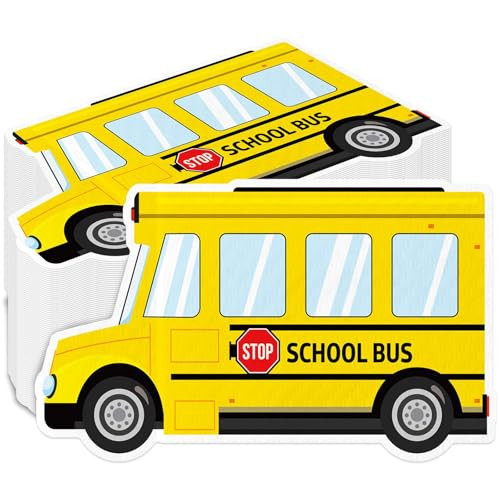 50Pcs School Bus Party Napkins Welcome Back to School Party Decorations Yellow Schools Bus Shaped Napkins First Day of Schools Classroom Parties Decor for Schools Season Decorative Parties Favors | Amazon (US)
