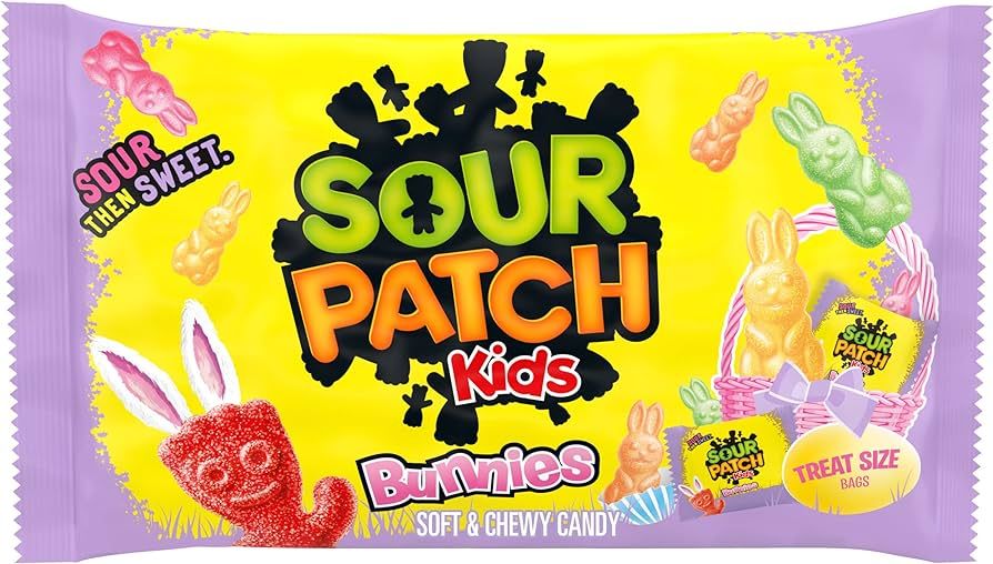 SOUR PATCH KIDS Bunnies Soft & Chewy Easter Candy, 18 Snack Packs | Amazon (US)