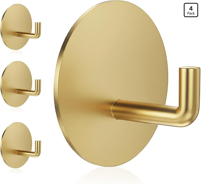 Adhesive Hooks Heavy Duty Waterproof in Shower Hooks for Hanging Loofah, Towels, Clothes, Robes f... | Amazon (US)