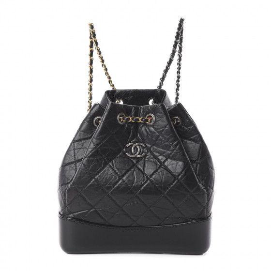 Aged Calfskin Quilted Small Gabrielle Backpack Black | Fashionphile