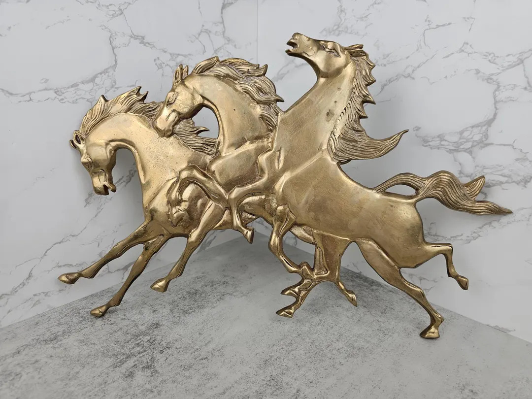 Vintage Brass Horse Wall Hanging: Equestrian Western Decor - Etsy | Etsy (US)