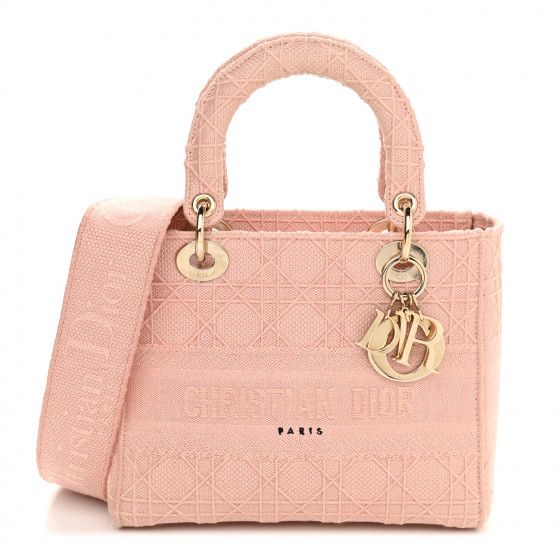 CHRISTIAN DIOR

Canvas Embroidered Cannage Medium Lady D-Lite Pink | Fashionphile