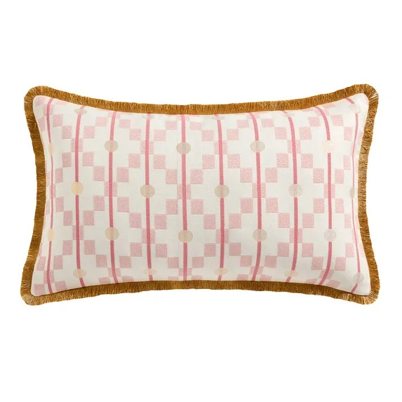 Beautiful 14" x 24" Pink Diamond Geo Decorative Pillow by Drew Barrymore | Walmart (US)