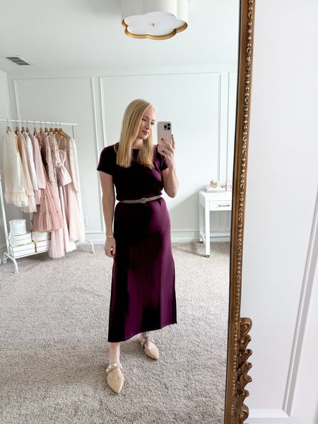 This AirEssentials maxi t-shirt dress from Spanx is so comfortable. I’ve paired it with a belt and these pearl embellished flats for the perfect casual look  

#LTKstyletip #LTKworkwear #LTKshoecrush