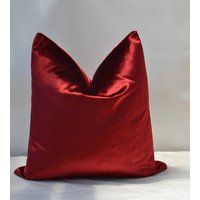 Red Velvet Pillow Cover, Dark Cover | Etsy (US)