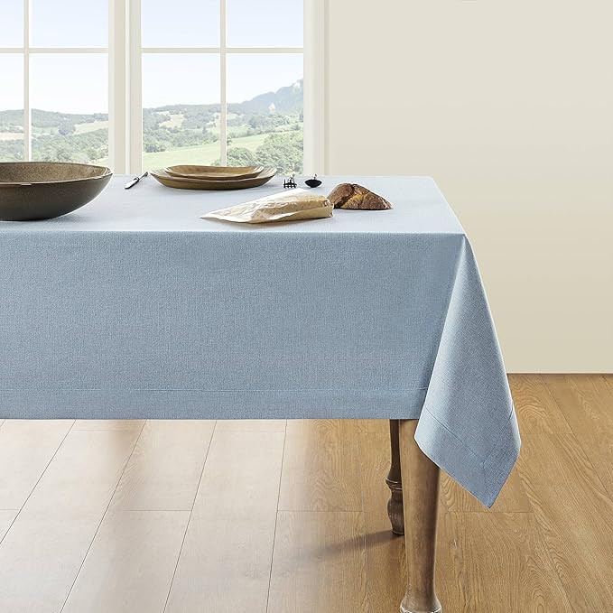 ZeeMart Blue Tablecloth, Farmhouse Linen Style Table Cloth Rectangle Table Cloths 60 x 84 Inch Ch... | Amazon (US)