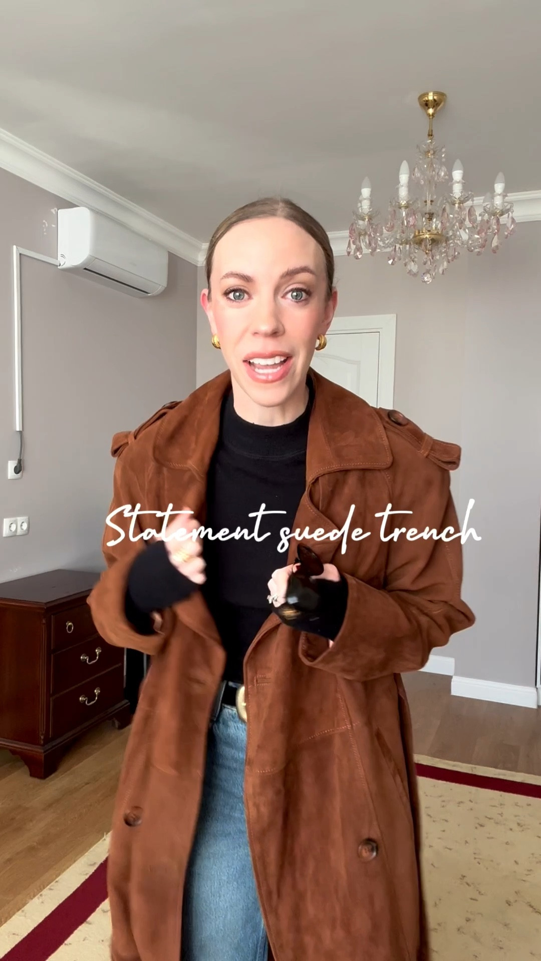 Building an outfit with a statement suede trench coat - Zara jeans are under $50 and the perfect straight leg!

#LTKStyleTip #LTKFindsUnder50 #LTKOver40