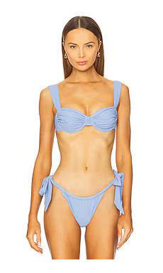 FAITHFULL THE BRAND Sol Bikini Top in Blue from Revolve.com | Revolve Clothing (Global)
