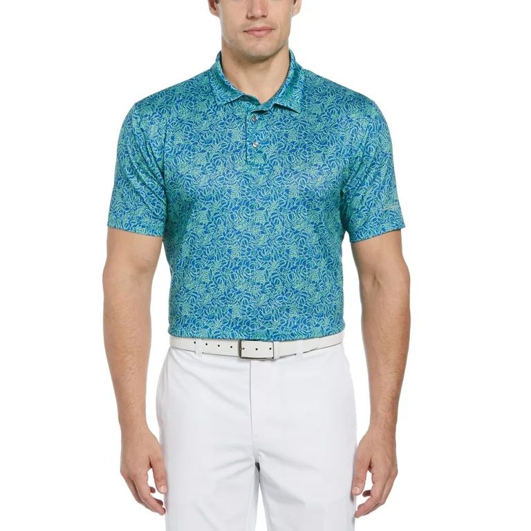 Ben Hogan Men's and Big Men’s Glowing Foliage Print Golf Polo Shirt, up to Size 5XL | Walmart (US)