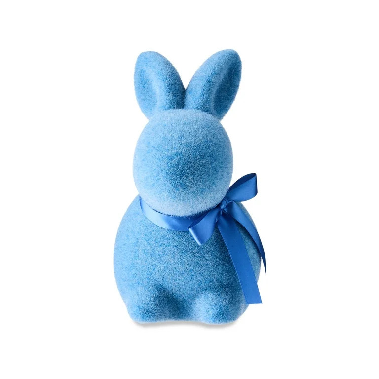 Easter Flocked Blue Bunny Decor, 9 in, by Way To Celebrate | Walmart (US)