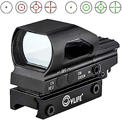 CVLIFE Red & Green Dot Sight 4 Reticles Reflex Sight ON & Off Switch for 20mm Rail Mount | Amazon (US)