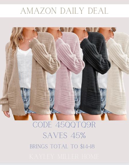 Amazon daily deal! Use code 45QQTQ9R at checkout to bring price down to $14-18








Cardigan
Sweater
Winter clearance 
