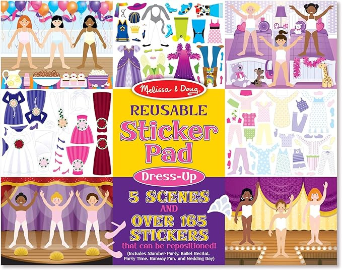 Melissa & Doug Reusable Sticker Pad: Dress-Up - 165+ Reusable Stickers | Amazon (US)