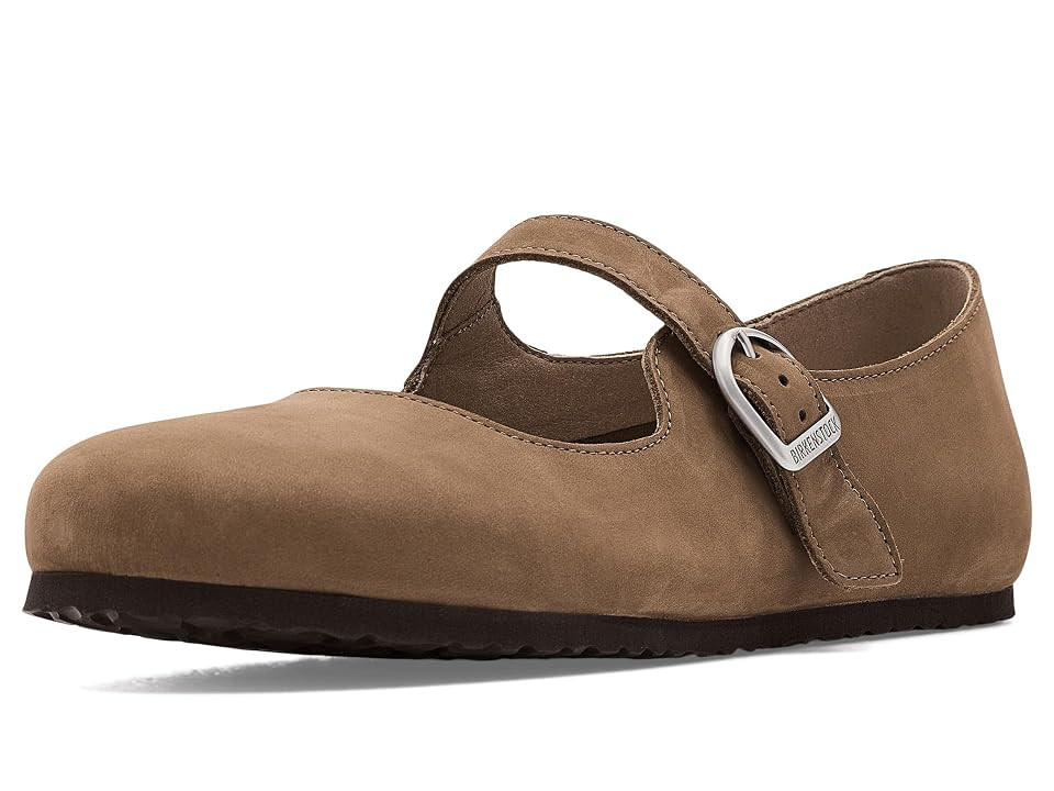 Birkenstock Santa Clarita - Nubuck Leather Women's Dress Flat Shoes Dark Tea: EU 39 (US Women's 8-8.5) Narrow | Zappos.com