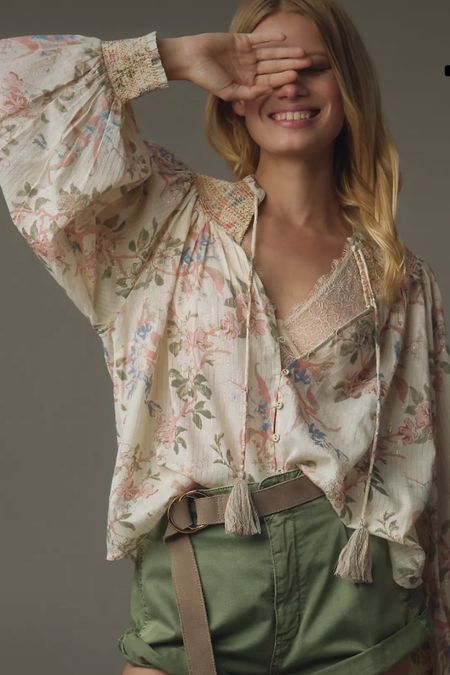 The prettiest top. Light and airy floral with lured details and tie front. 
kimbentley, summer outfit, vacation outfit, resort wear 

#LTKfindsunder100 #LTKover40 #LTKFestival