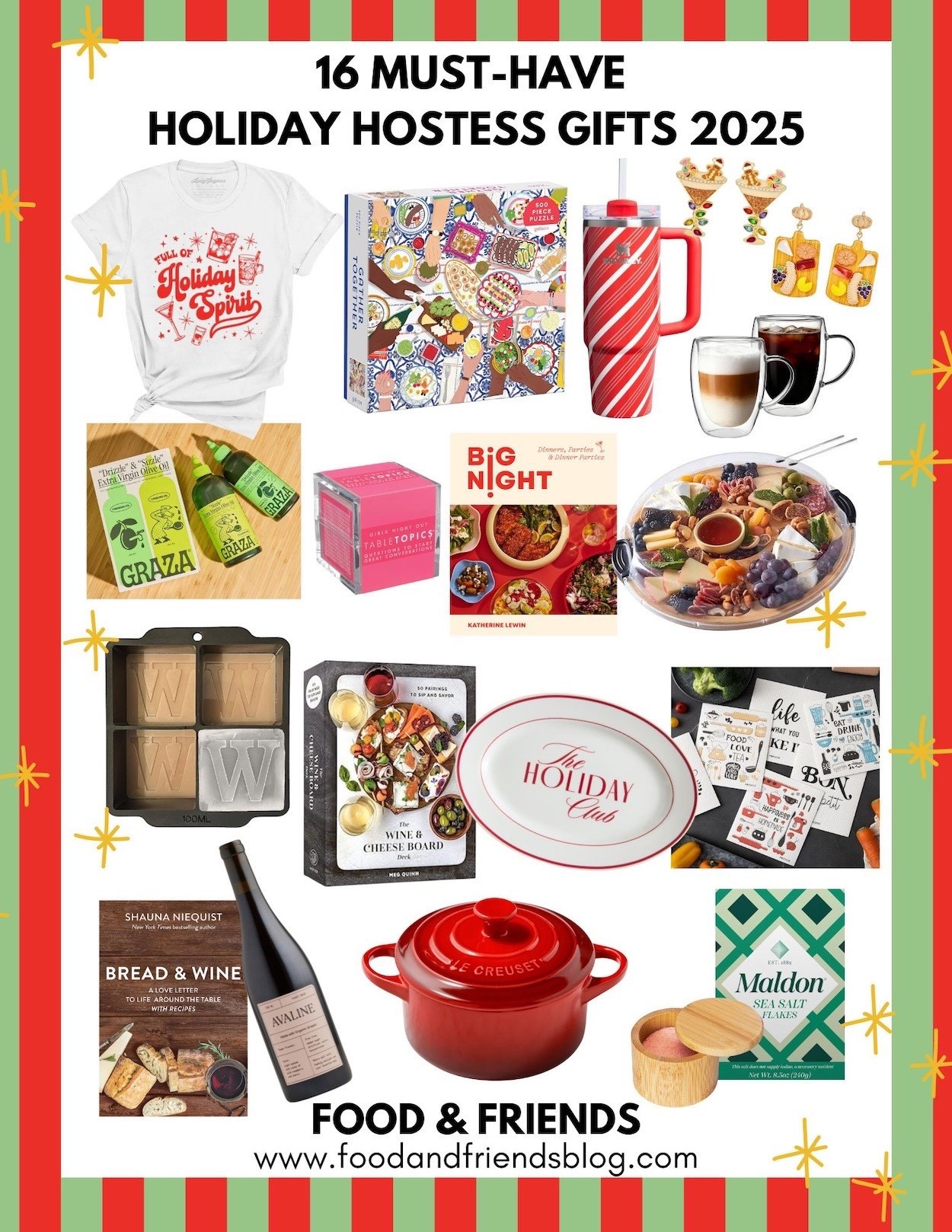 Holiday party season is here — which means it’s time to stock up on thoughtful hostess gifts that say “thank you for having me” without breaking the bank. Whether you’re headed to a cozy dinner party, a cookie exchange, or a festive cocktail night, these food and drink-inspired gift ideas are the perfect blend of affordable and unique. From novelty charcuterie earrings to a coveted Le Creuset cocotte, this list has something for every host who loves to entertain.

#LTKParties #LTKGiftGuide #LTKHoliday