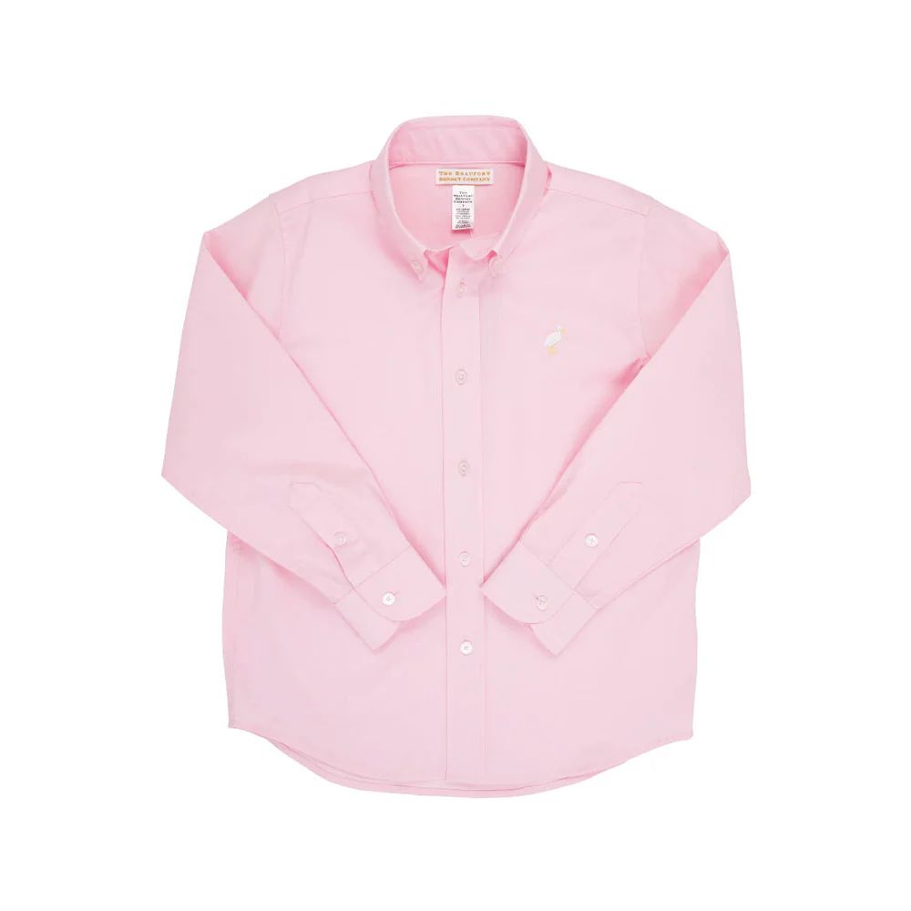 Dean's List Dress Shirt (Oxford) - Palm Beach Pink with Multicolor Stork | The Beaufort Bonnet Company