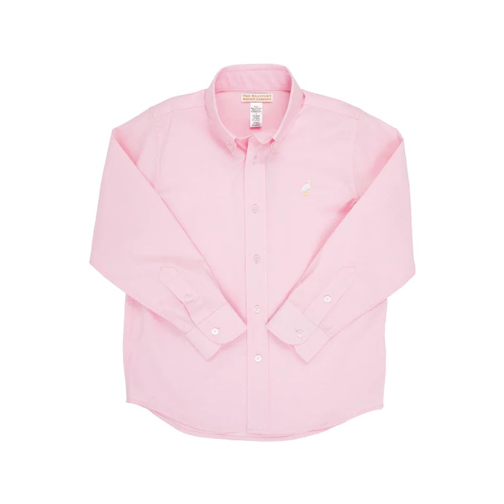 Dean's List Dress Shirt (Oxford) - Palm Beach Pink with Multicolor Stork | The Beaufort Bonnet Company