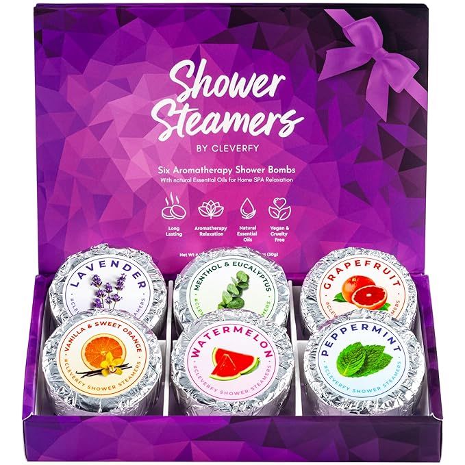 Cleverfy Shower Steamers Aromatherapy - Compact Variety Pack of 6 Shower Bombs with Essential Oil... | Amazon (US)
