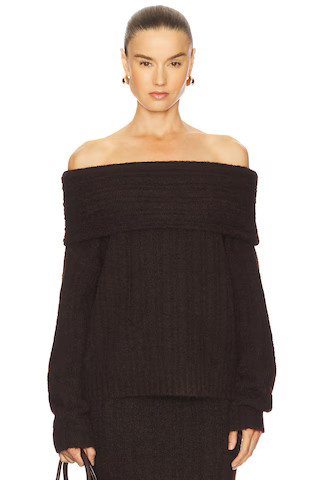 Line & Dot Ophelie Sweater in Chocolate from Revolve.com | Revolve Clothing (Global)