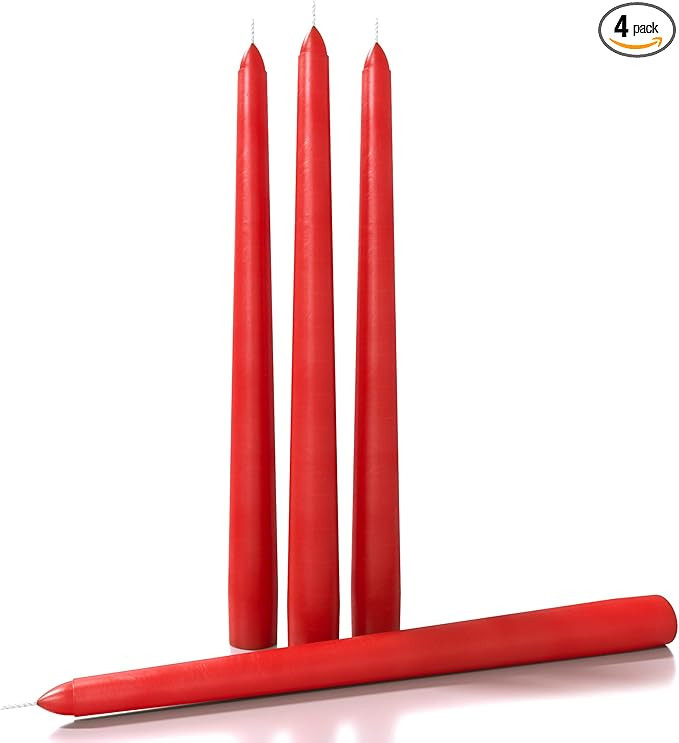 CANDWAX 10 inch Taper Candles Set of 4 - Dripless Taper Candles and Unscented Candlesticks - Perf... | Amazon (US)