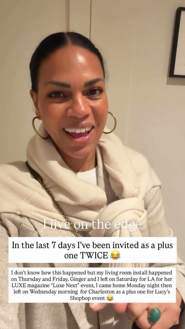 I live on the edge
In the last 7 days I've been invited as a plus one TWICE
I don't know how this happened but my living room install happened on Thursday and Friday, Ginger and I left on Saturday for LA for her LUXE magazine "Luxe Next" event, I came home Monday night then left on Wednesday morning for Charleston as a plus one for Lucy's Shopbop event😂😂

#LTKdayinmylife #LTKvlog #LTKTravel