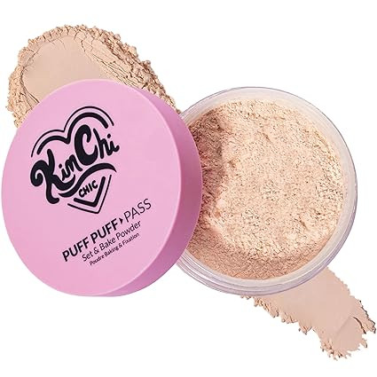 KimChiChic Beauty Puff Puff Pass Set and Bake Setting Powder for Makeup, Extra Fluffy Loose Face ... | Amazon (US)