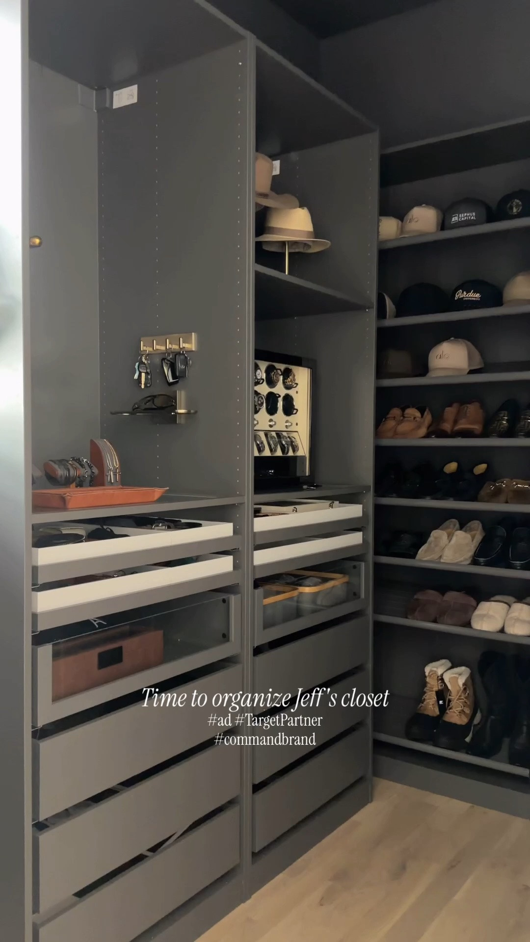#ad Finally giving Jeff’s closet the upgrade it deserved! 🙌 So excited to partner with @Target and @Command to create a space that’s not only more organized, but looks great too.

The new Command™ DECOR Collection series makes it easy to add functional, design-forward details without the hassle of tools or worrying about damaging your walls. Everything holds strong, removes cleanly, and lets you personalize your space with confidence—whether you’re refreshing a closet, apartment, or dorm.

It’s proof that even the smallest updates can make a space feel more custom and intentional. ✨

@Target @Command
#ad #Target #TargetPartner #CommandBrand
