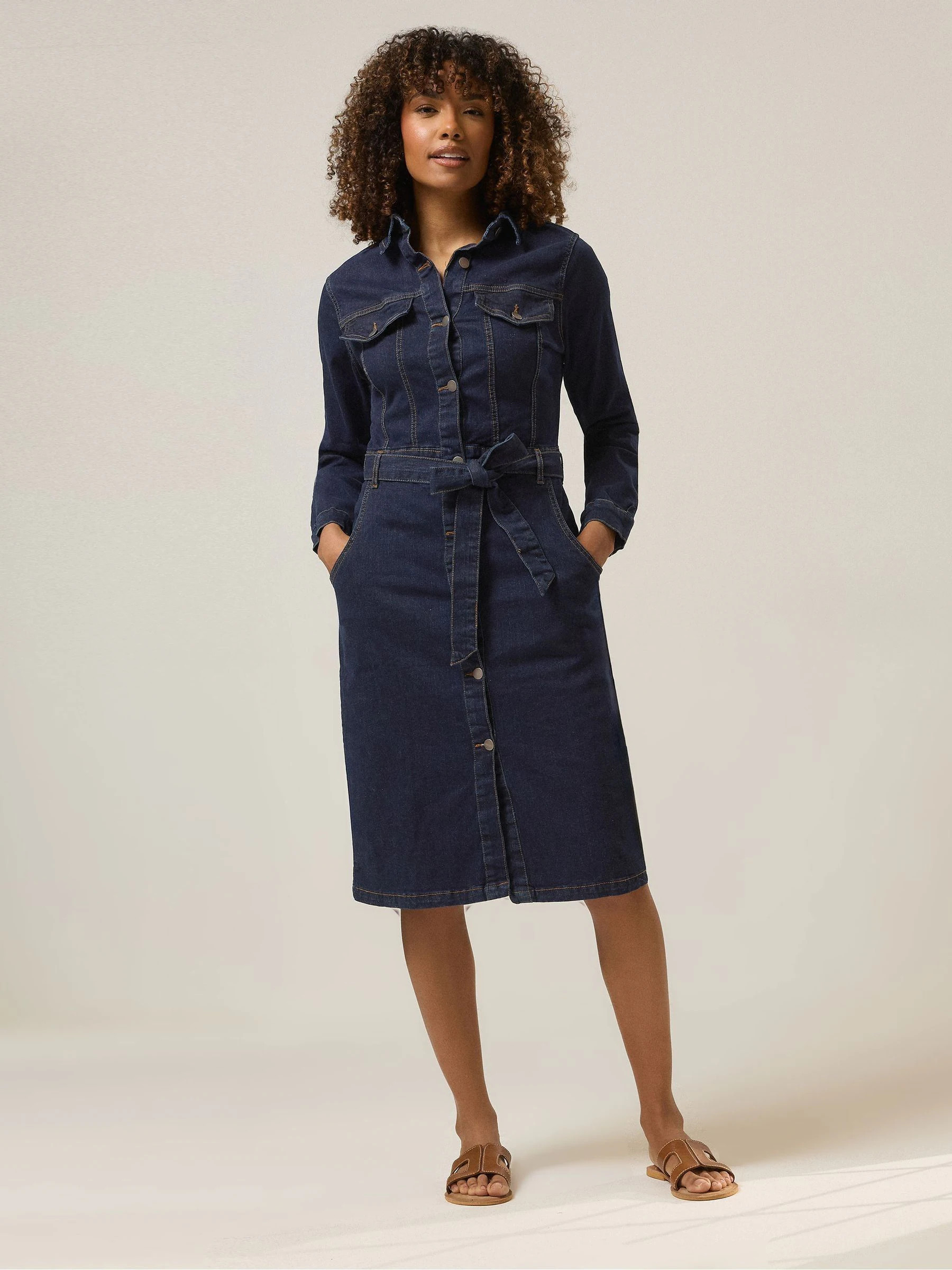 M & Co M & Co Blue Denim Shirt Dress | Next US