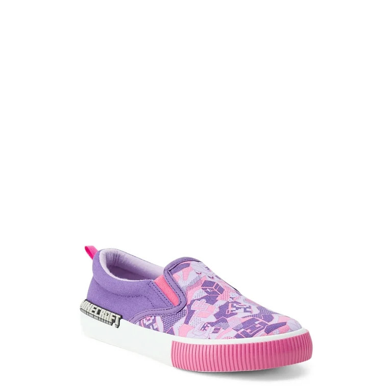 Minecraft Little Girl & Big Girl Twin Gore Slip-On Sneakers | Walmart (US)