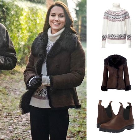 Kate wearing Holland Cooper sweater and Blundstone 550 boots and past season LK Bennett shearling coat 

#LTKstyletip