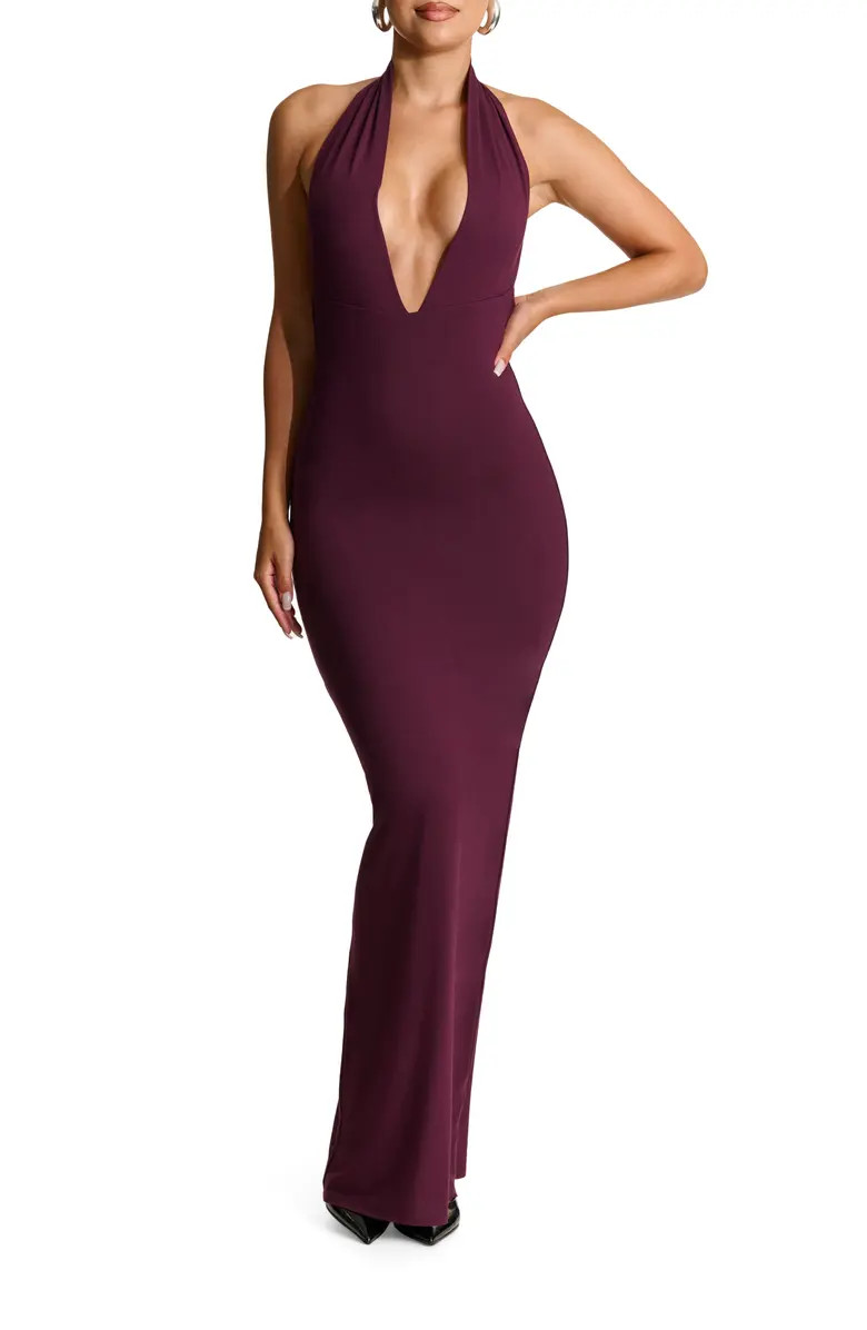 Butter Plunge Halter Maxi Dress | Nordstrom