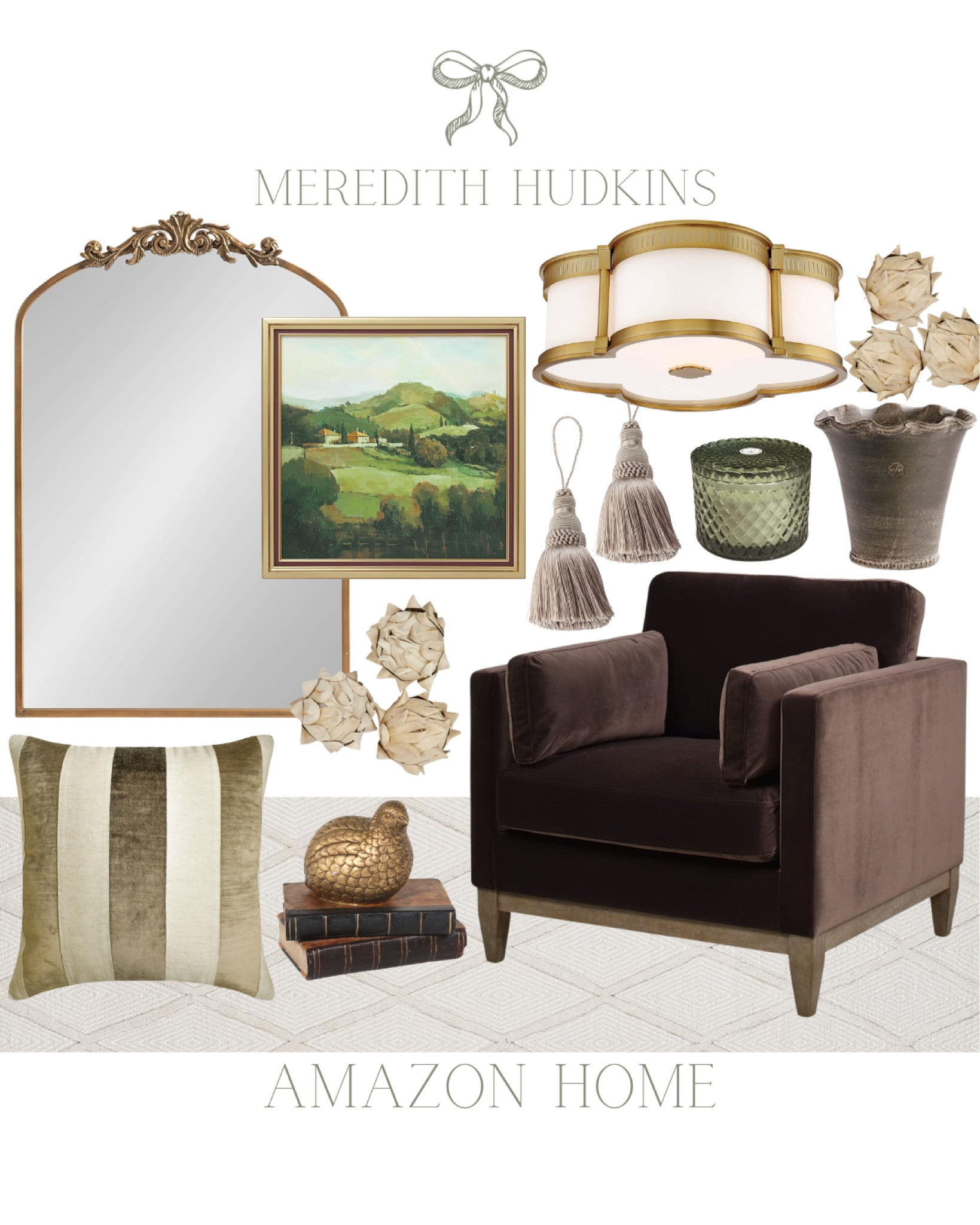 ralph lauren style, timeless, traditional, meredith hudkins, brown accent chair, preppy, classic, serving tray, lighting, flush mount, vase, coffee table book, equestrian, home decor, affordable home decor, designer look for less, area rug, candle, framed landscape art

#LTKFindsUnder50 #LTKSaleAlert #LTKHome