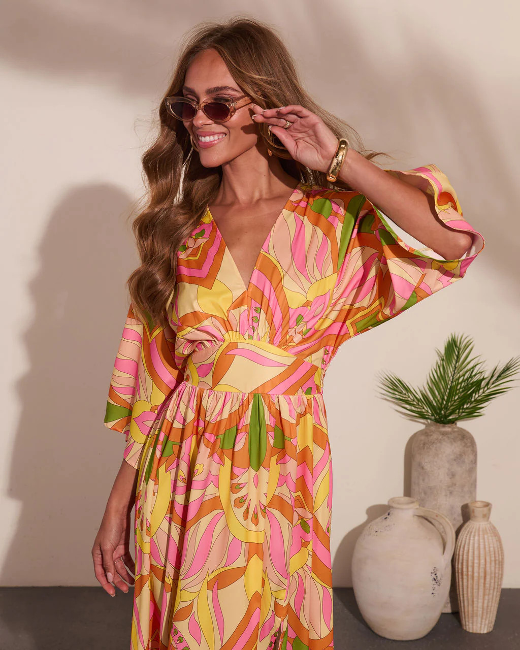 Botanical Dream Abstract Print Maxi Dress | VICI