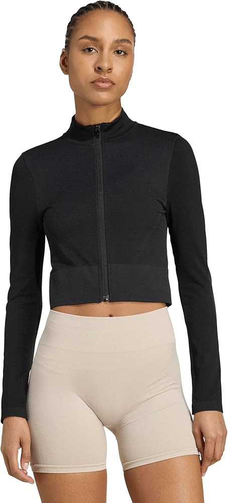 adidas womens Essentials Full-zip Knit Workout Jacket | Amazon (US)