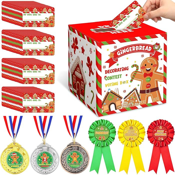 67 Pcs Christmas Gingerbread House Competition Kit Gingerbread House Contest Voting Box 60 Ballot... | Amazon (US)