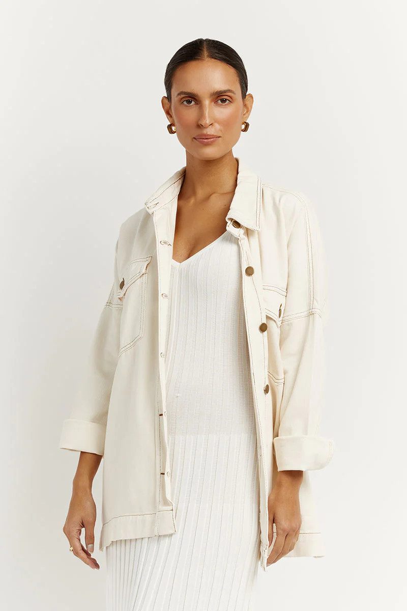PERI CREAM DENIM SHACKET | DISSH