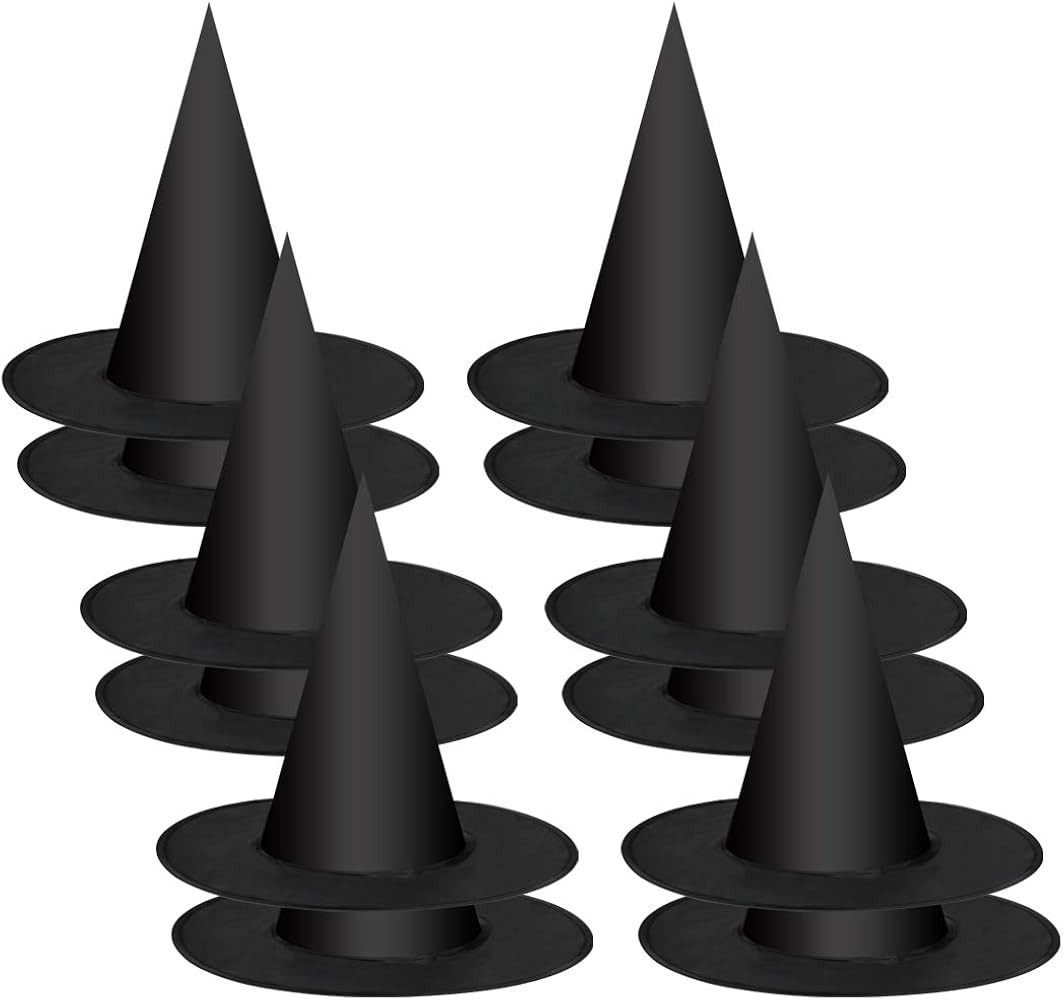 WONGYEE 12 Pcs Adult Women Black Witch Hat Halloween Costume Cosplay Wicked Witch Accessory for P... | Amazon (US)