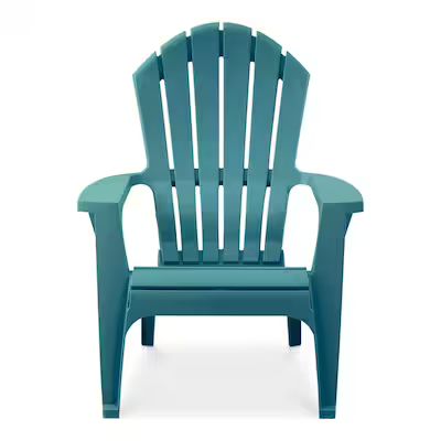 Adams Manufacturing RealComfort Stackable Teal Plastic Frame Stationary Adirondack Chair(s) with ... | Lowe's