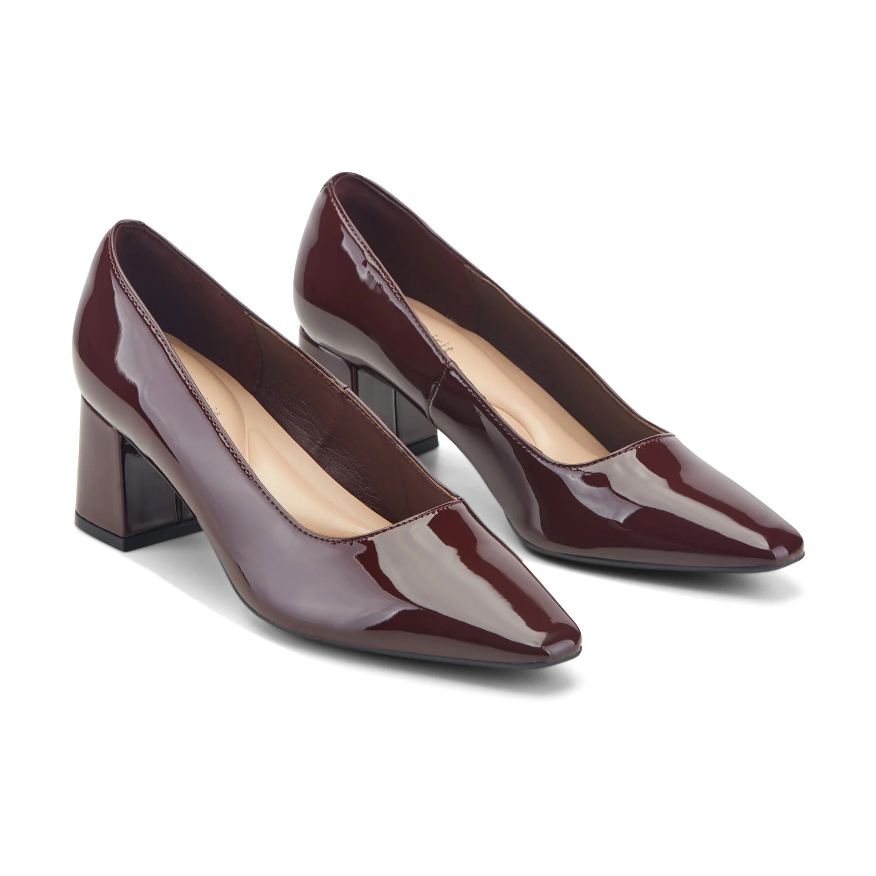Women's Dorian Block Heel Pumps - Dark Red Patent | Easy Spirit | Easy Spirit