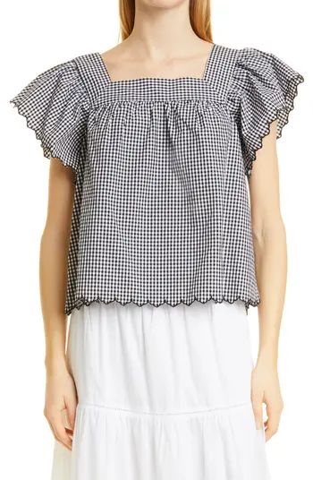 Harley Gingham Square Neck Top | Nordstrom