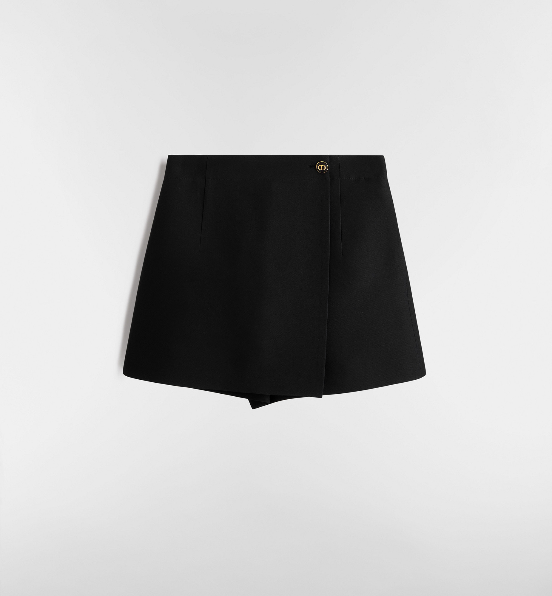 Skort with CD Button Black Wool and Silk | DIOR | Christian Dior Parfums UK