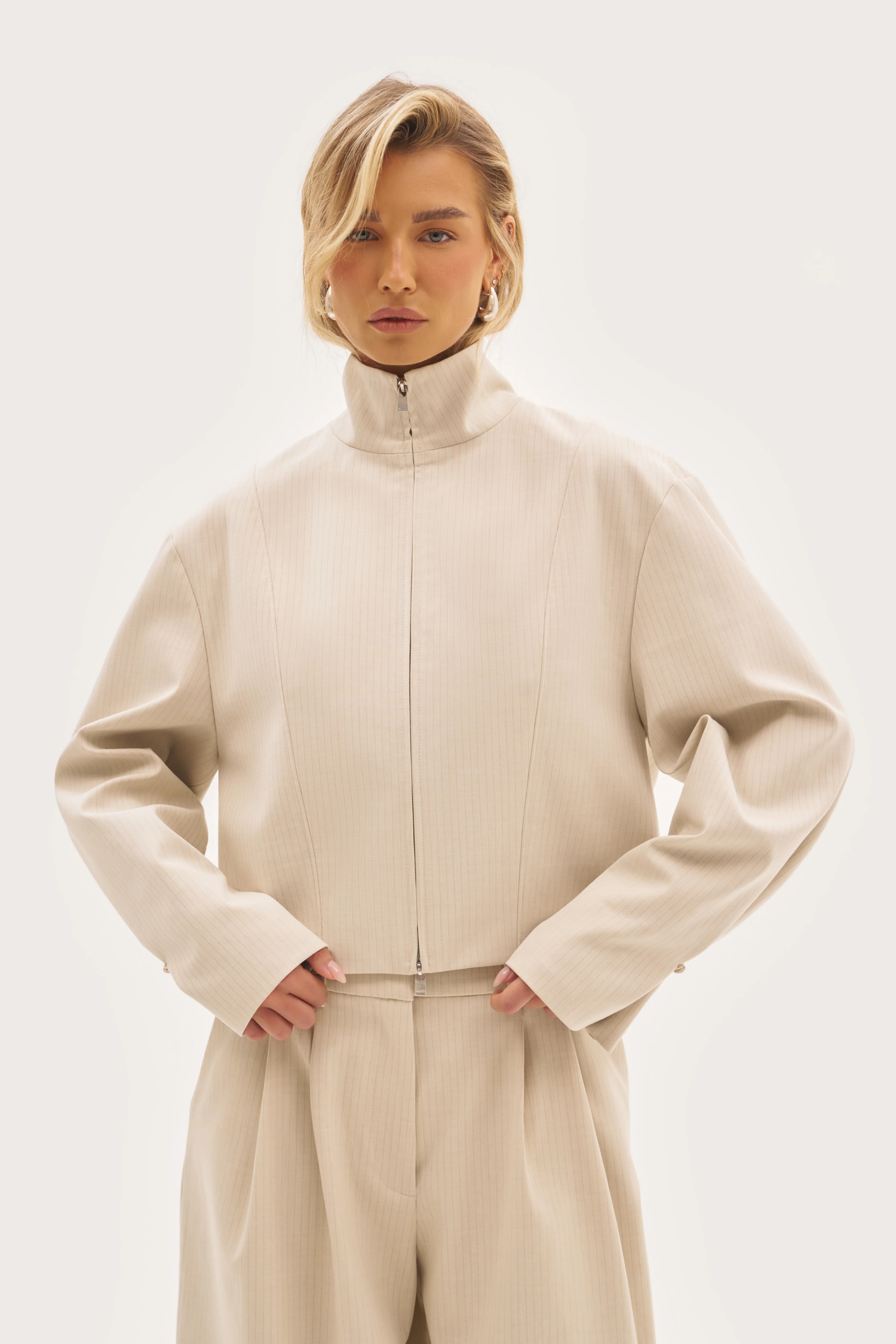 Polina Track Jacket - Beige | Maebe