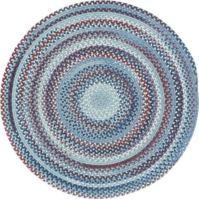 Capel American Heritage Barn Blue 0' 36" Round Braided Rug | Amazon (US)