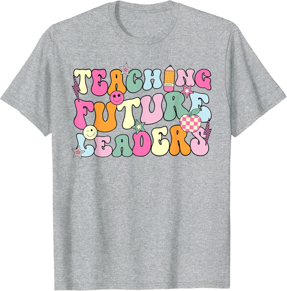 Retro Teaching Future Leaders Groovy Teacher Back To School T-Shirt | Amazon (US)