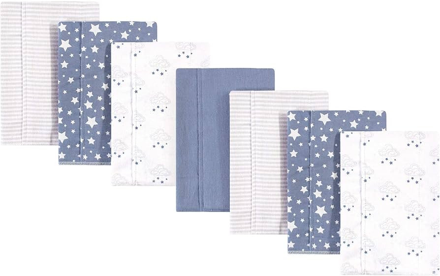 Hudson Baby Unisex Baby Cotton Flannel Burp Cloths, Cloud Mobile Blue, One Size | Amazon (US)