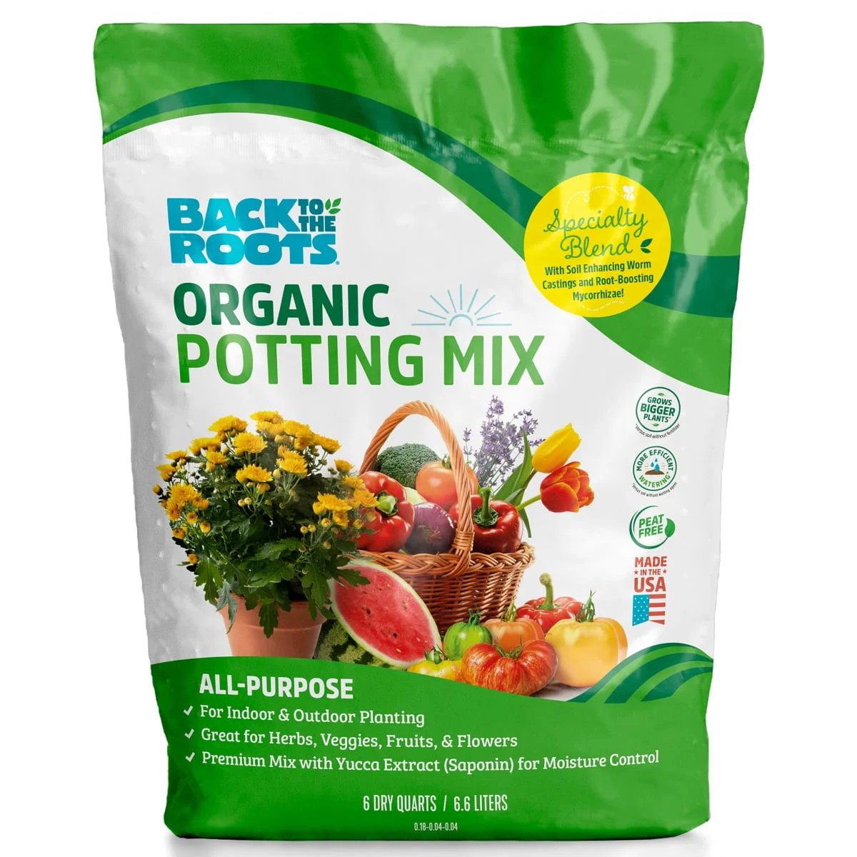 Back to the Roots Potting Mix, 6 Qt | Walmart (US)