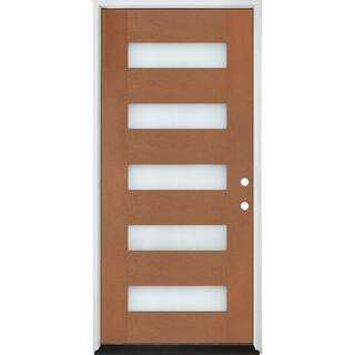 Regency 36 in. x 80 in. Modern 5-Lite Opaque Glass LHIS Autumn Wheat Finish Fiberglass Prehung Fr... | The Home Depot
