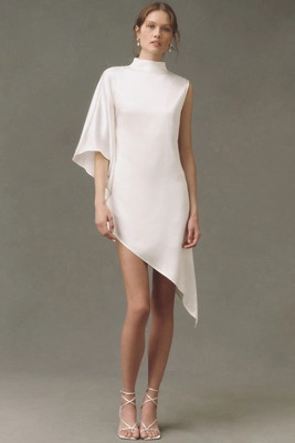 Mare Mare Satin Asymmetrical Mini Dress | Anthropologie (US)